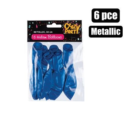 BALLOONS HELIUM 6 PIECES METALLIC BLUE_0