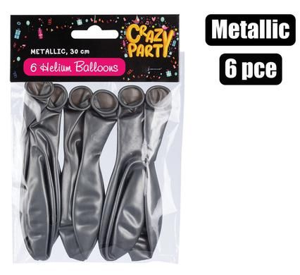  BALLOONS HELIUM 6 PIECES METALLIC SILVER_0