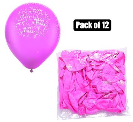 BALLOONS HELIUM PINK WITH HAPPY BIRTHDAY PRINT_0