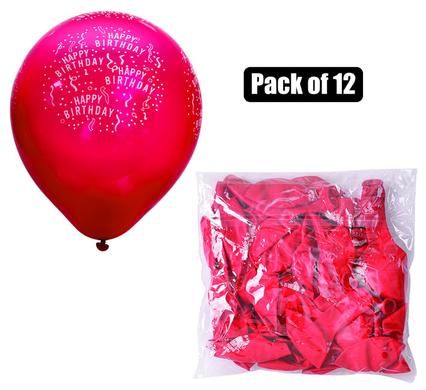 BALLOONS HELIUM RED WITH HAPPY BIRTHDAY PRINT_0