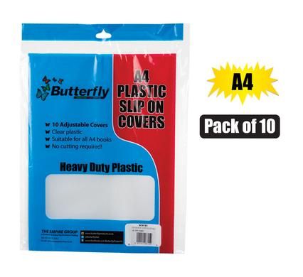 BOOK COVER PLASTIC ADJUSTABLE A4 10 PACK_0