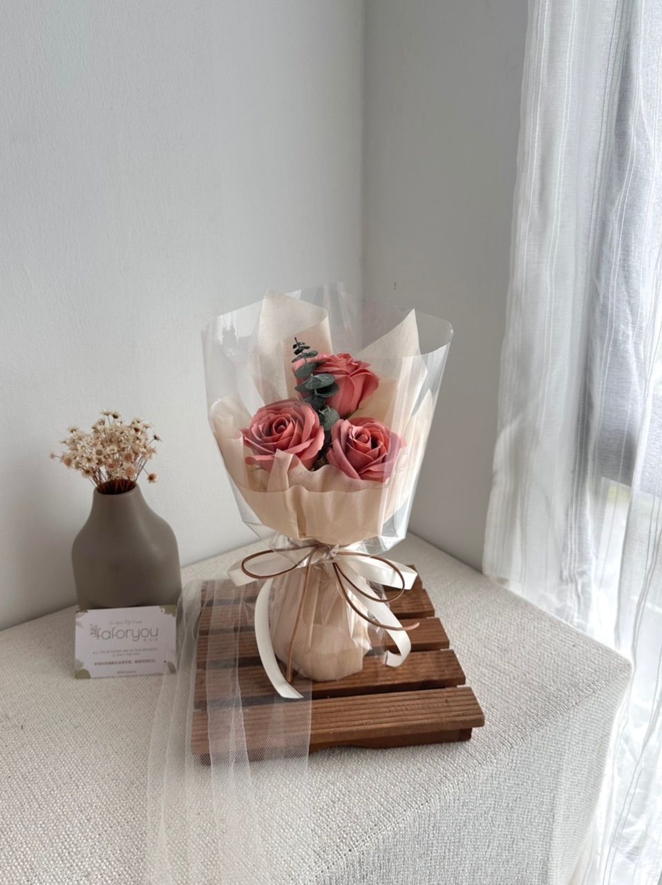 3 stalk Soap Rose Bouquet_0