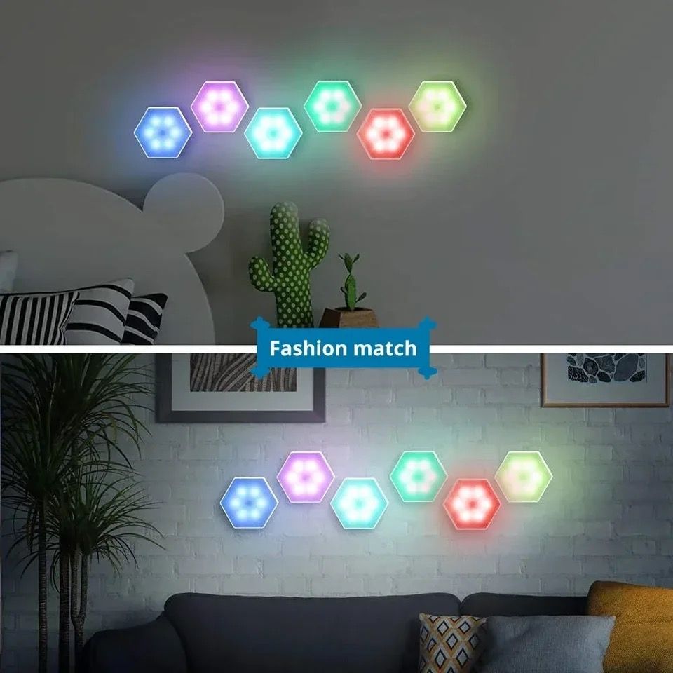 LED Hexagonales à Pile - Lot de 3 avec Télécommande_3