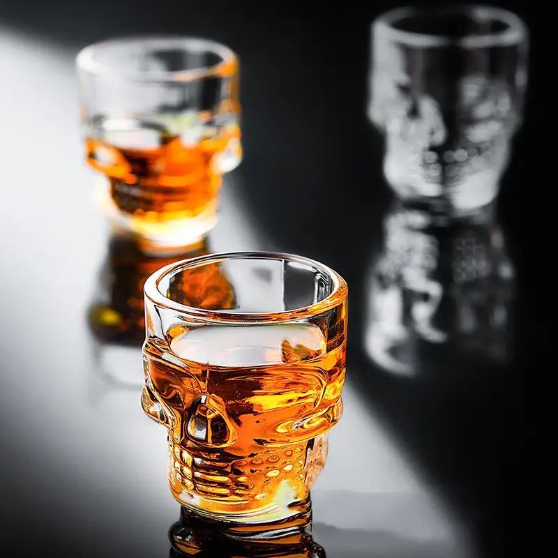 Lot de 6 Verres à Shot en Forme de Tête de Mort_0