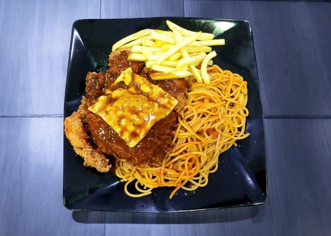 CHEESE FRIED CHICKEN CHOP SPAGHETTI _0