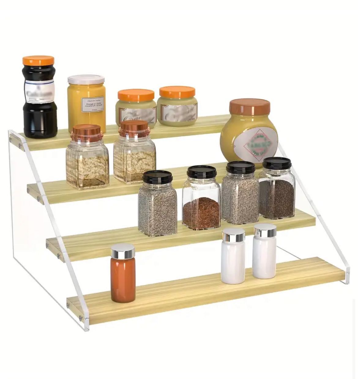 3 Tier Bamboo and Acrylic multi purpose stand_1