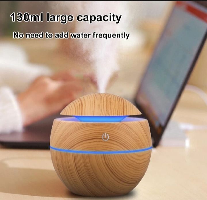 ග Humidifier Electric Air Aroma Diffuser Wood Ultrasonic Air Humidifier Essential Oil Aromatherapy Cool Mist Maker for Bedroom_2