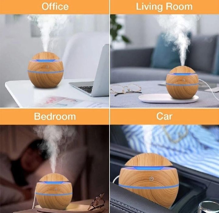 ග Humidifier Electric Air Aroma Diffuser Wood Ultrasonic Air Humidifier Essential Oil Aromatherapy Cool Mist Maker for Bedroom_3
