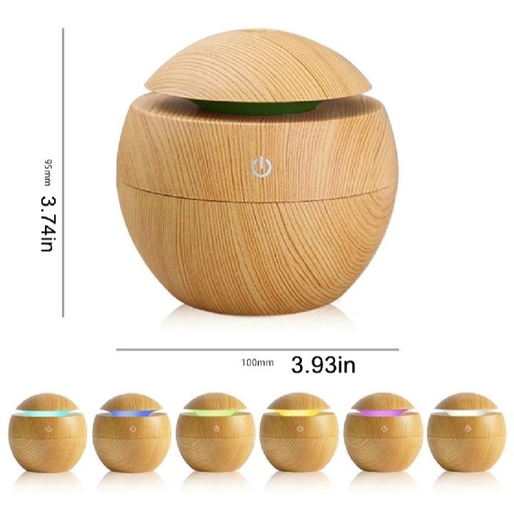 ග Humidifier Electric Air Aroma Diffuser Wood Ultrasonic Air Humidifier Essential Oil Aromatherapy Cool Mist Maker for Bedroom_5