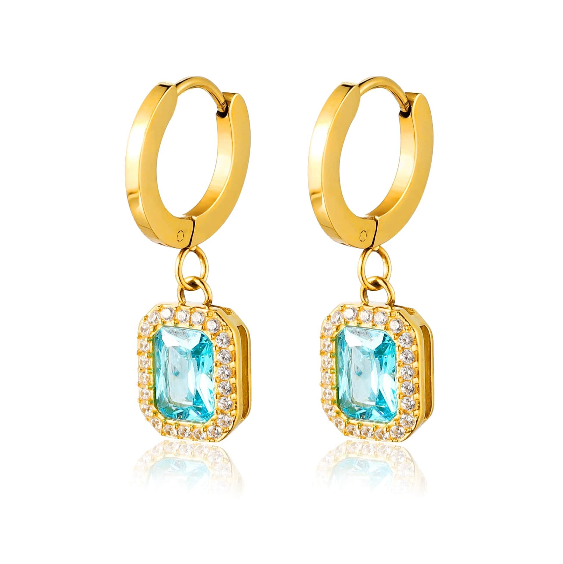 Aqua Gem Drop Earrings_0