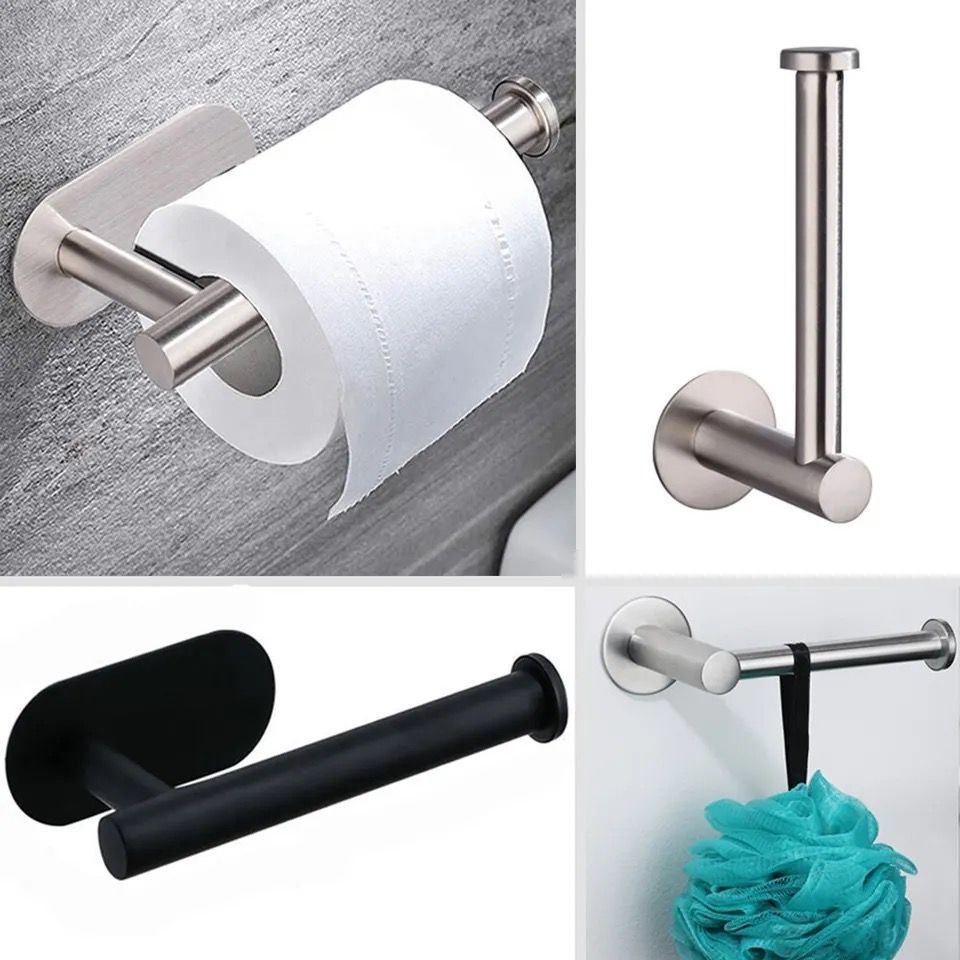 Adhesive Toilet Roll Paper Holder Organizer _1