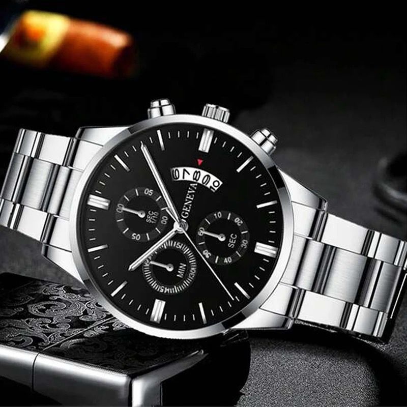 bulk wholesale cheap price luxury watch gift set for men with stainless steel chain wristwatch relojes para hombre_3