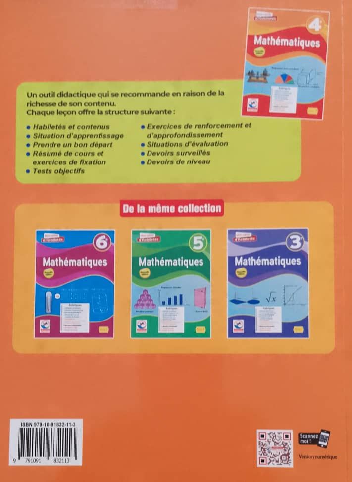 Mathematique / Cahier d’habileté - 4ieme (JD Editions)_1