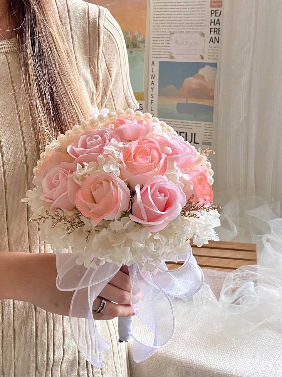 15 stalk with hydrangea bridal bouquet _1