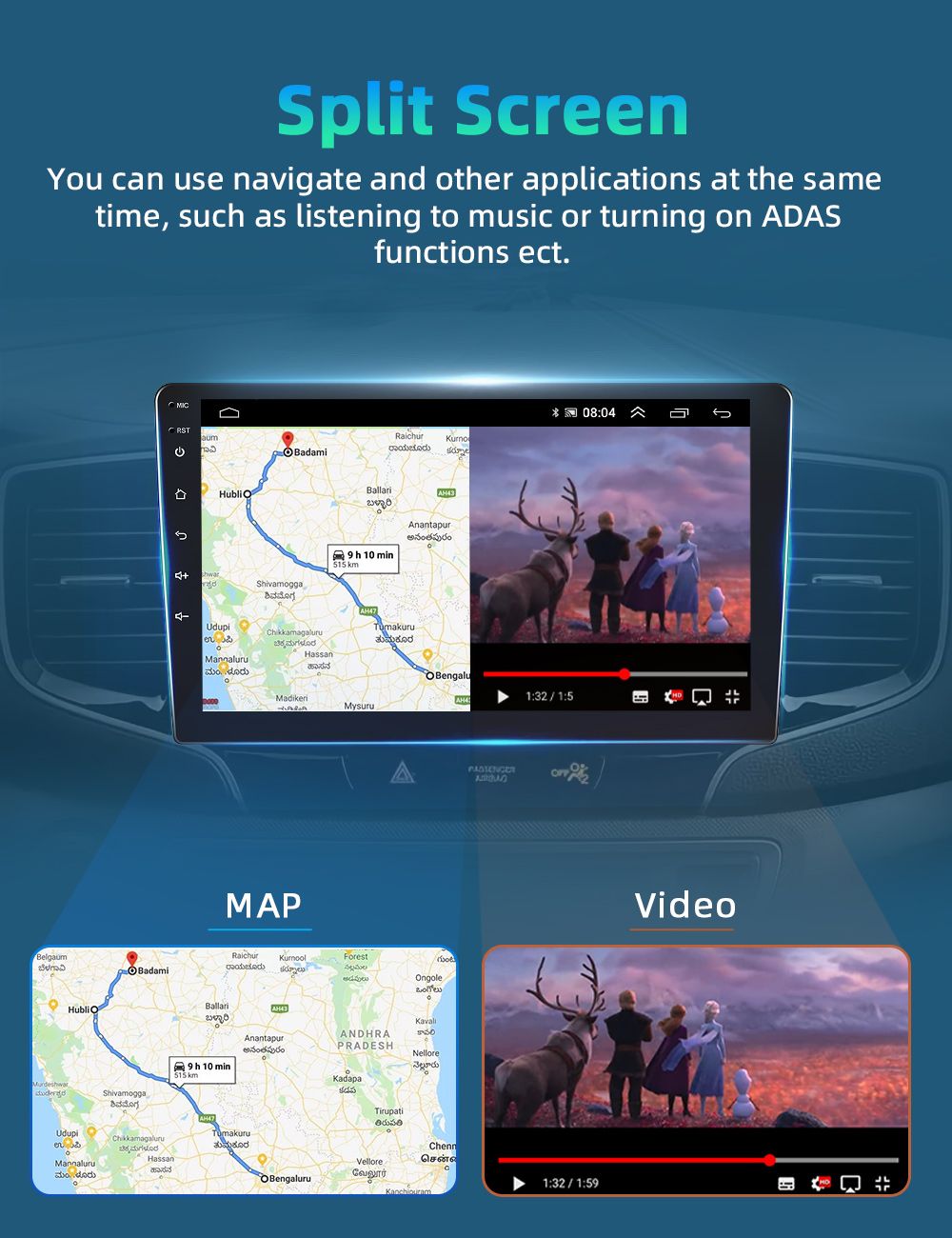 Rádio 9" android Kia Sorento 2004-2008 CARPLAY WIFI GPS 2/32GB_6