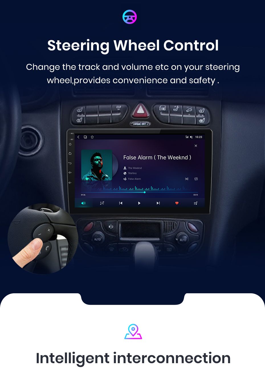 Rádio 9" android Mercedes C-CLK 2000-05 W203 S203 A209 WIFI GPS_6