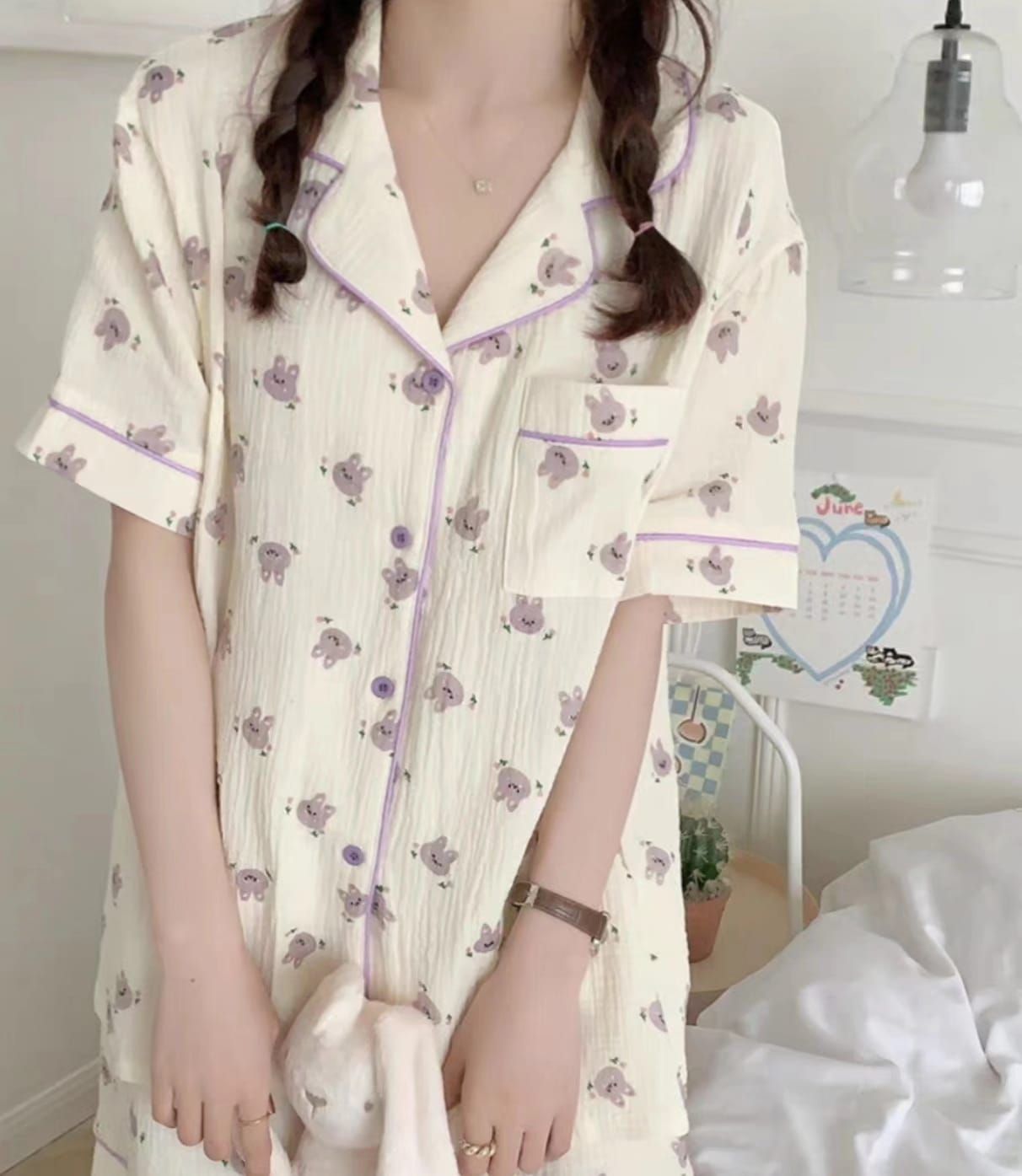 Purple bunny pajama Korean style_1