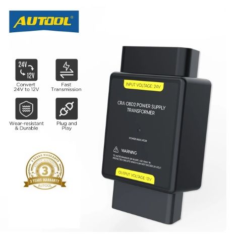 AUTOOL OBD Power Supply 24V to 12V Adapter_0