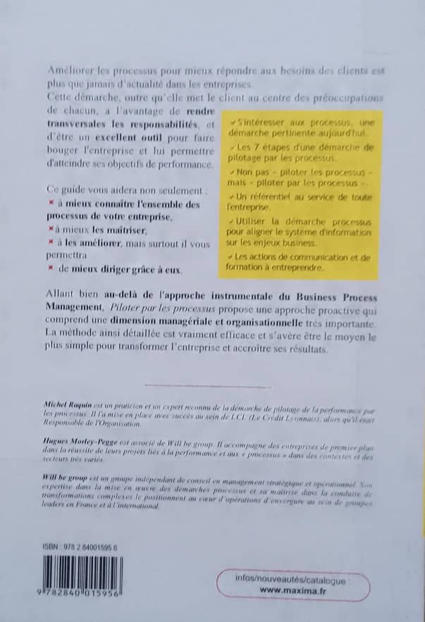 Piloter par les Processus, Michel Raquin & Hugues Morley-Pegge (Edition Maxima)_1