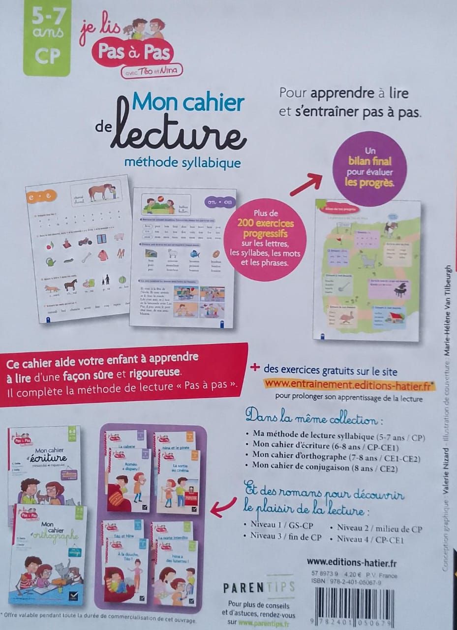 Mon Cahier de Lecture, méthode syllabique (Hatier) - CP_1