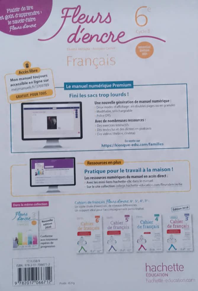 Fleur d'encre, Français (Hachette) - 6ieme_1