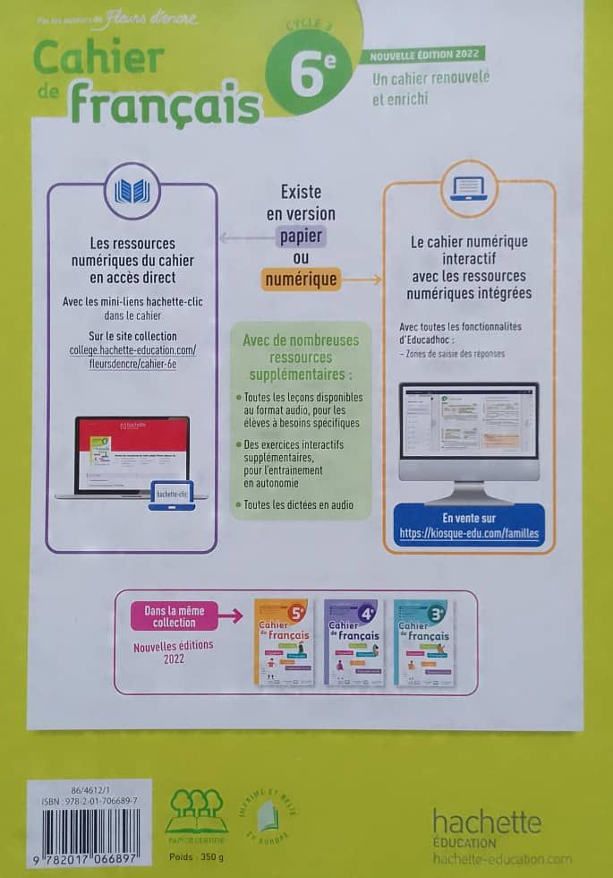 Cahier de Français, Élève (Hachette) - 6ieme_1