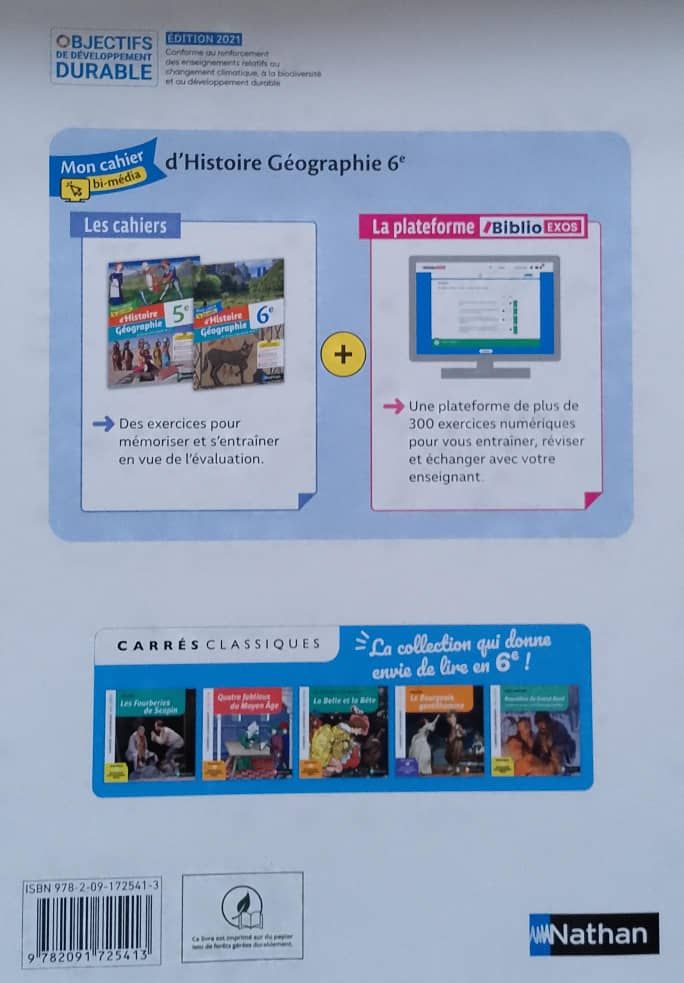 Mon Cahier d'Histoire Géographie, je réussis mon année de 6e (Nathan) - 6ieme_1