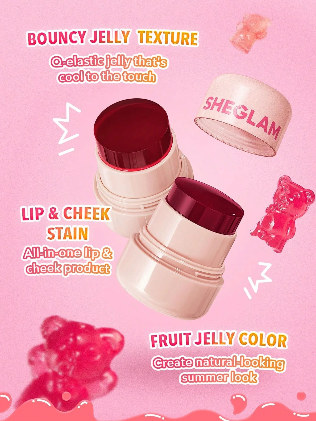 SHEGLAM Jelly-Licious Hydrating Lip & Blush Tint - Ahoy_5