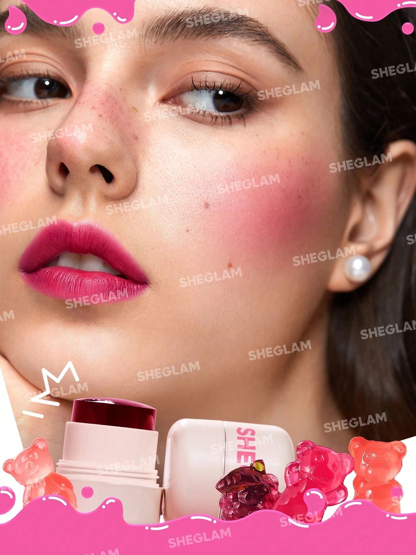 SHEGLAM Jelly-Licious Hydrating Lip & Blush Tint - Cheerio_1