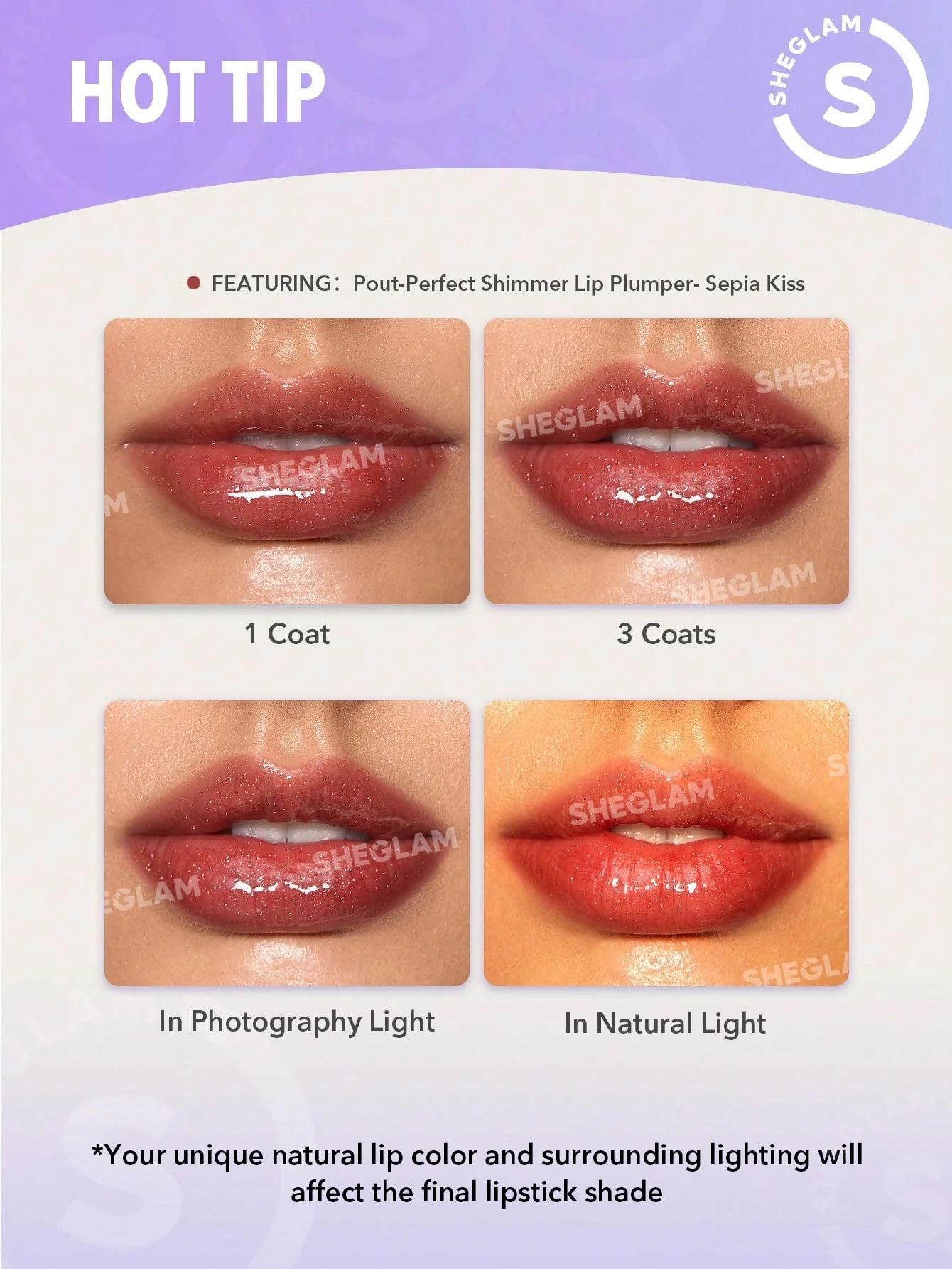 SHEGLAM Pout-Perfect Shimmer Lip Plumper - First Crush_9