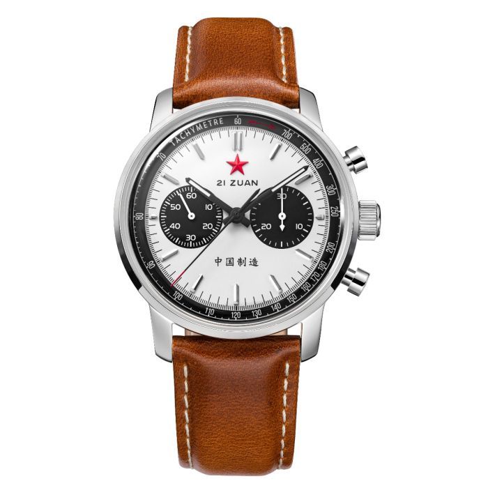 42mm 1963 Red Star Chronograph Seagull ST19, WHITE PANDA SPORT, Sapphire_0