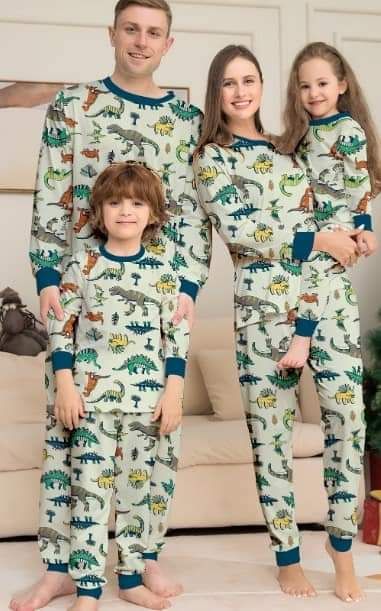 Dinosaur & Christmas trees PJ (Round Neck)_1