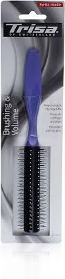 Trisa White & Purple 42mm Rounded Styling Pin Volumizing Hairbrush_0