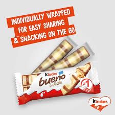 Kinder Bueno White Chocolate Coated Bars Filled with Hazelnut Cream (2 Pieces)_0