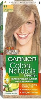 Garnier Color Naturals Nourishing Permanent Hair Dye Cream with Shea Butter  Avocado & Olive Oils Light Ash Blonde 8.1_0