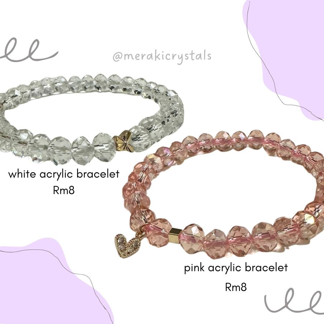 Pink / White Arcylic Bracelet _0