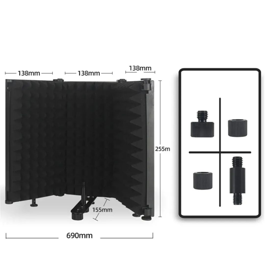 Painel de isolamento acústico 41x23cm 3 placas captação áudio NOVO_3