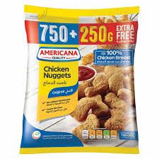 Americana Frozen Chicken Nuggets (750g+250g Free) - trans fat free  artificial flavors free  artificial colors free_0