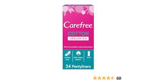 Carefree Small to Medium Unscented Cotton Pantyliners - dyes free  chlorine bleaching free_0