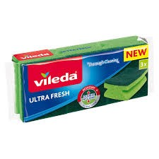 Vileda Ultra Fresh Green & Yellow Antibacterial Sponges (2+1 Free)_0