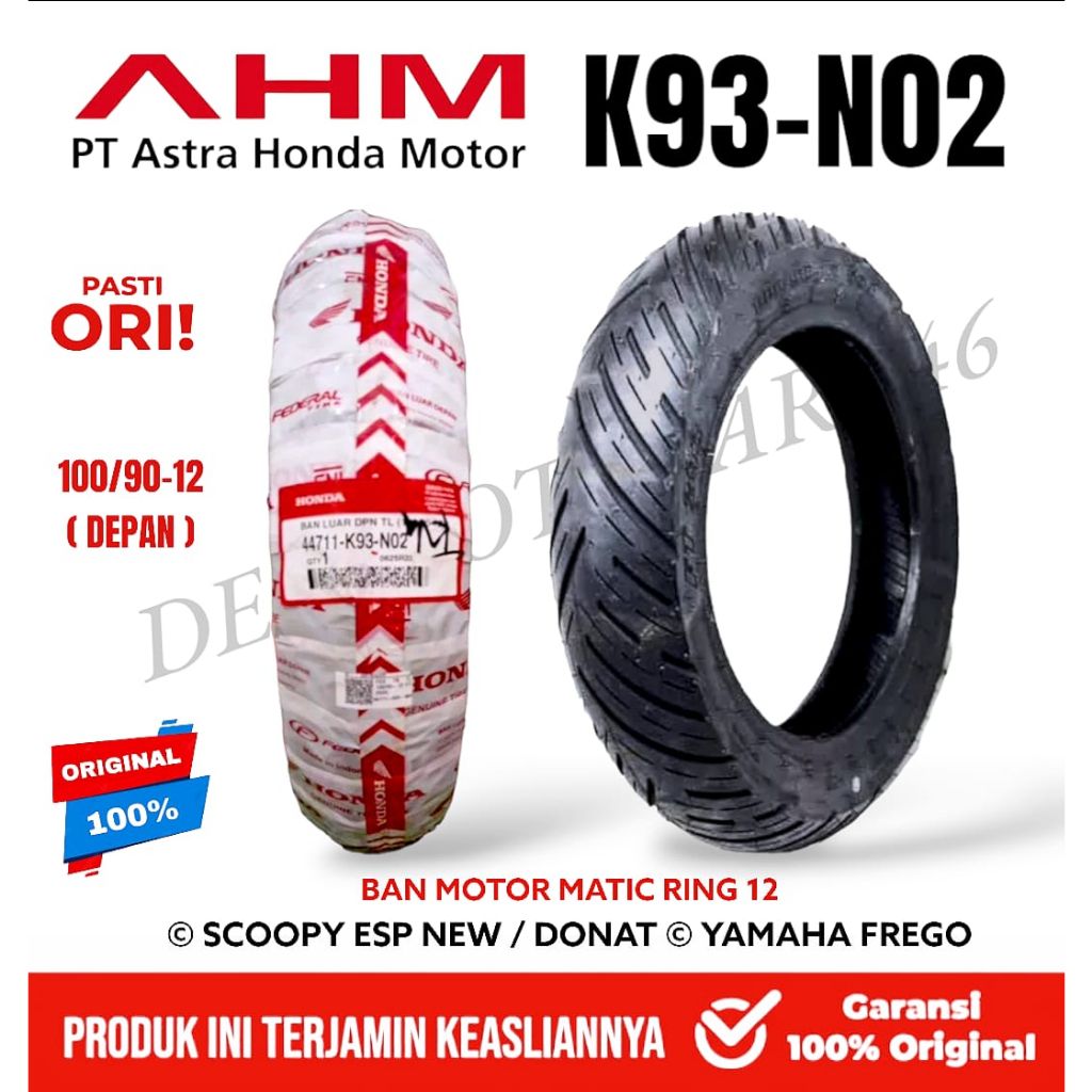 AHM BAN MOTOR 100/90-12 K93-N02 TUBELESS_0