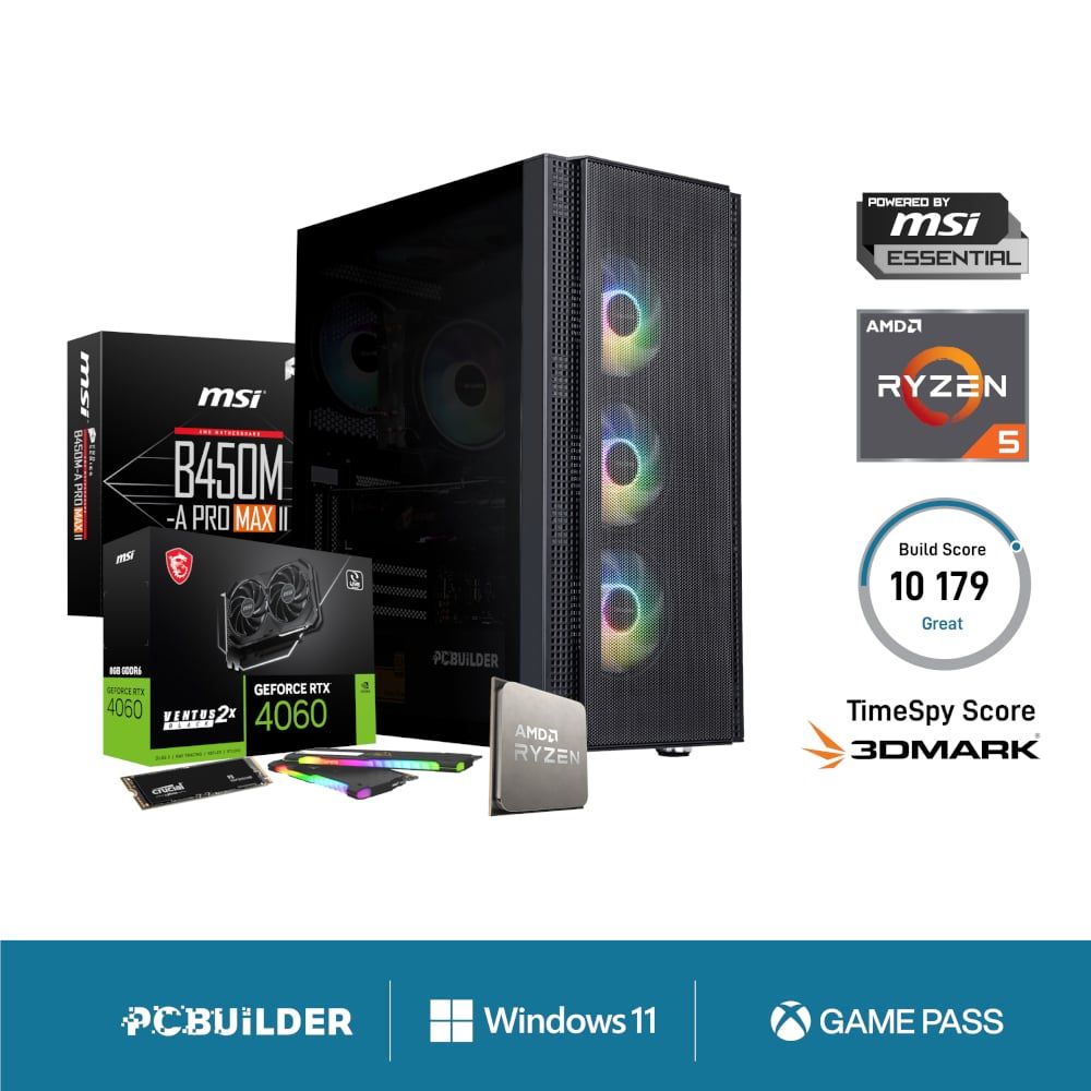 PCBuilder AMD Ryzen 5 5600X BARRICADE Windows 11 Gaming PC_0