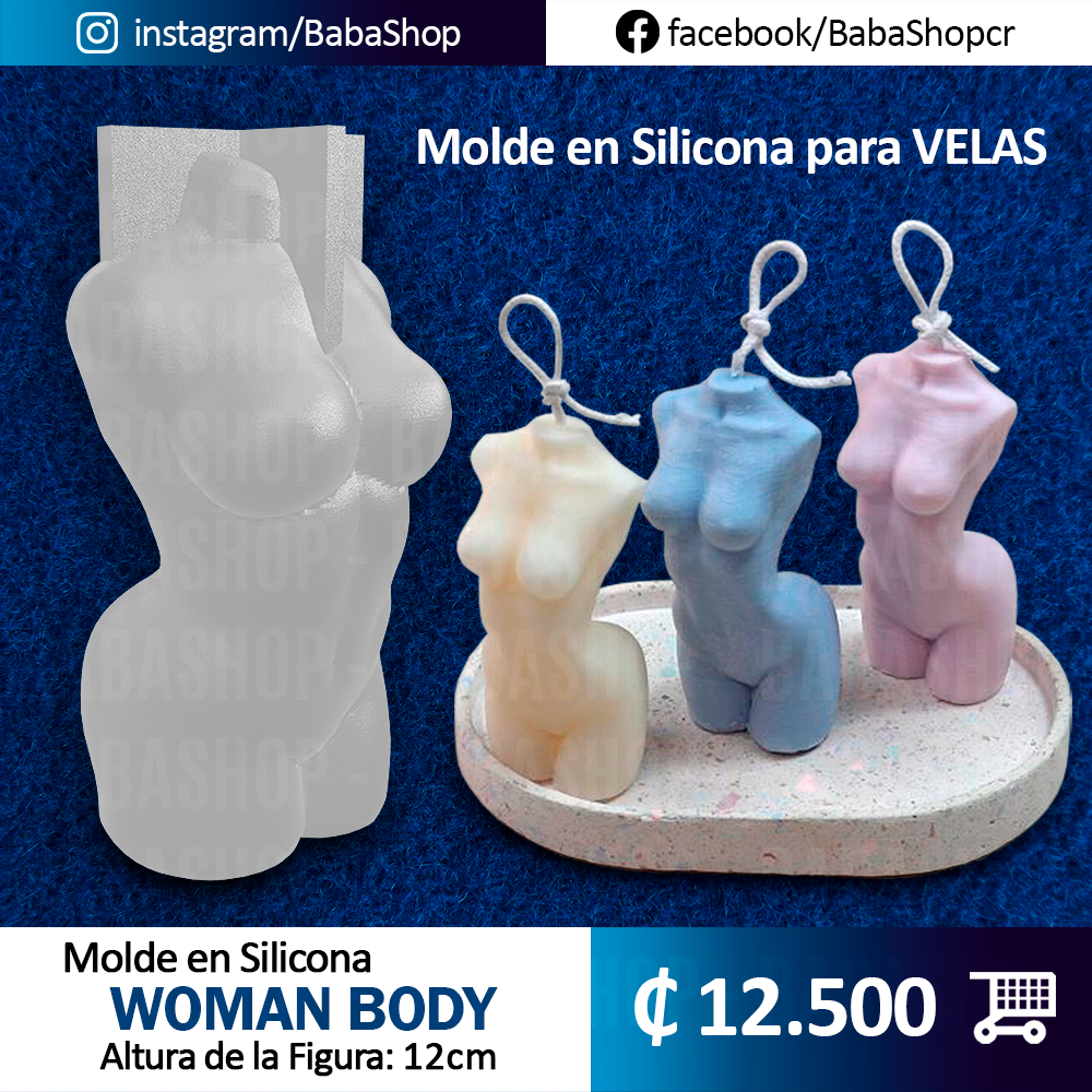 Molde en Silicona Cuerpo de Mujer, Altura12cm_0