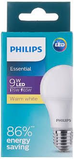 Philips Essential 9W Warm White LED Light Bulb (900lm  100-250v)_0