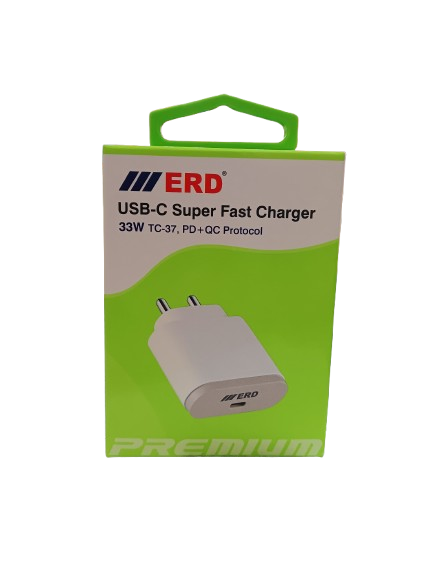 ERD TC-37 3Amp. (33W PD + QC Protocol) USB-C Super Fast Charger_1