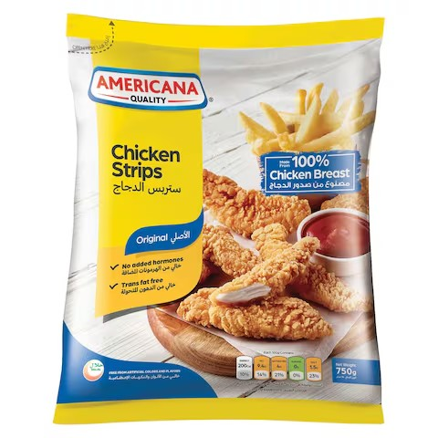 Americana Frozen Chicken Strips - trans fat free  artificial flavors free  artificial colors free_0