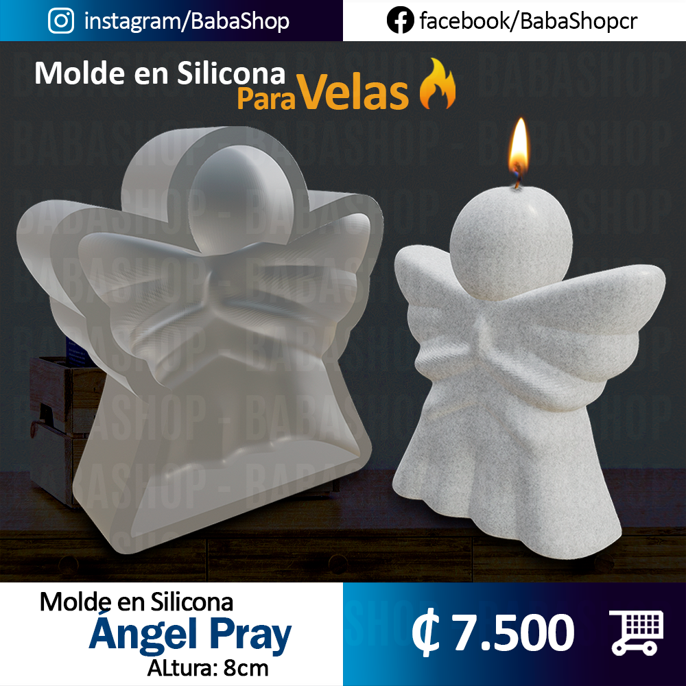 Molde en Silicona, Ángel Pray, 1ra Comunion (Altura 8cm)_0