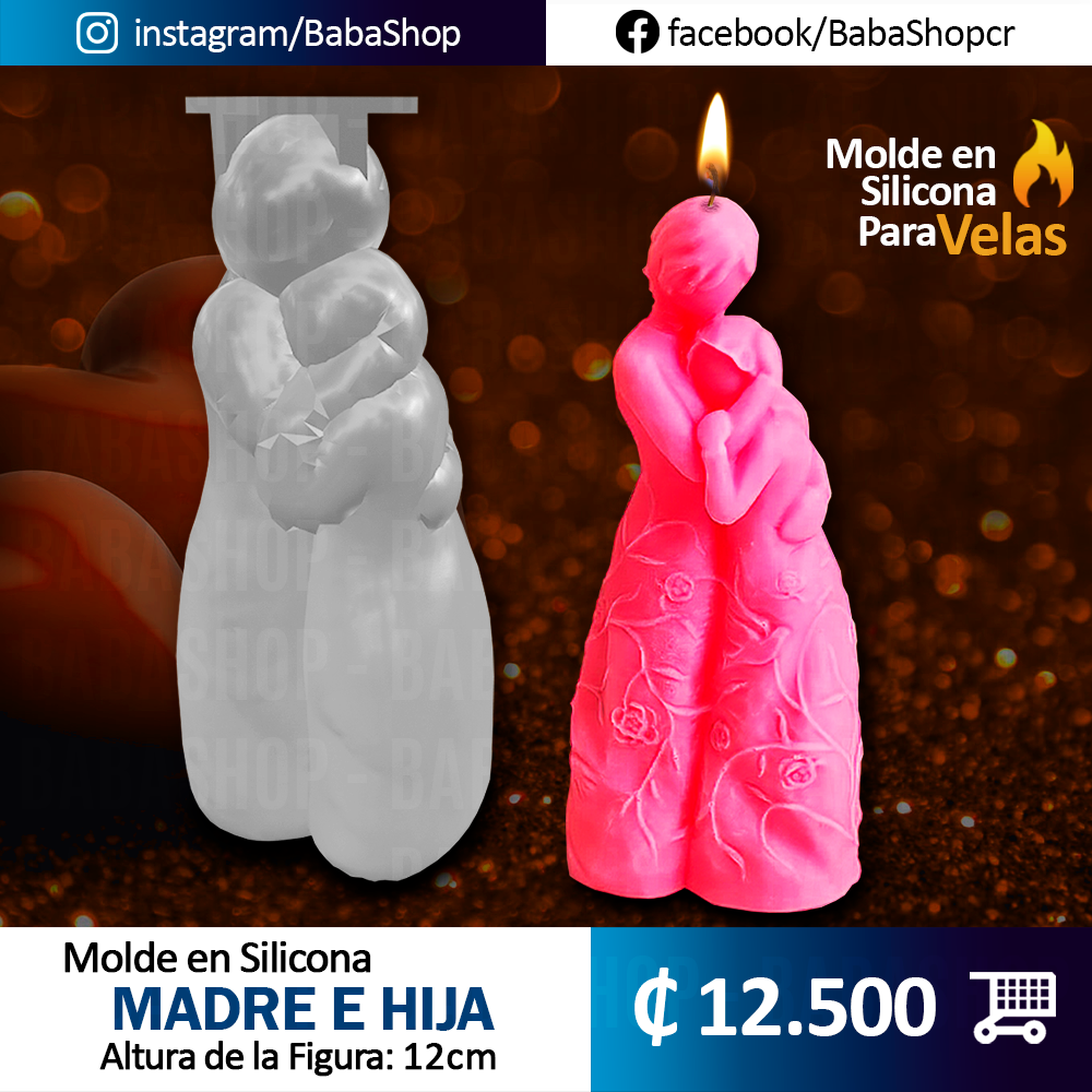 Molde en Silicona, Madre e Hija (Figura final 12cm)_0