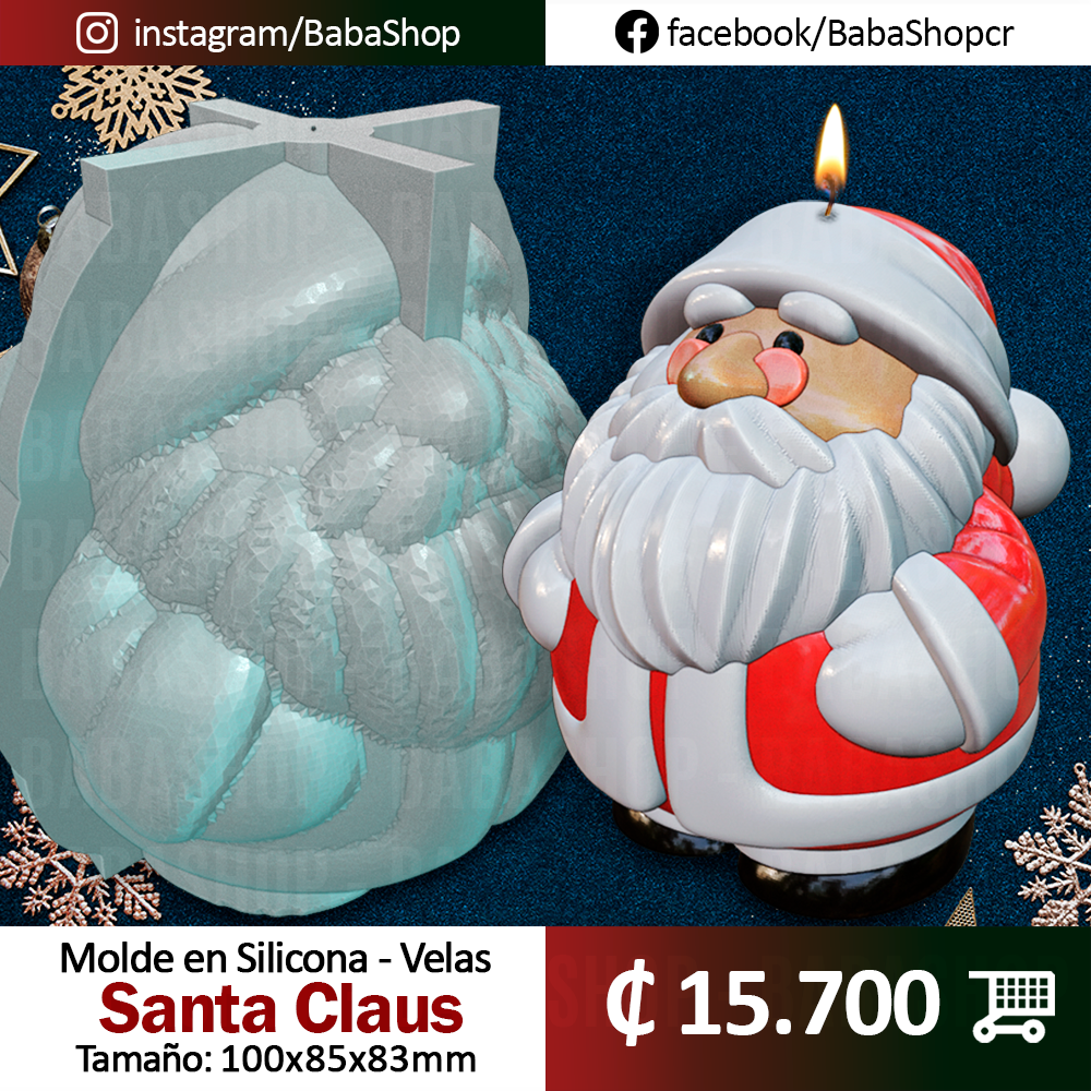 Santa Claus - Molde en Silicona - Altura 10cm_0