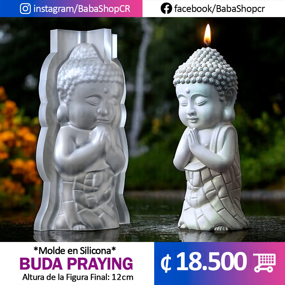 Buda Praying, Molde en Silicon - Altura Final 12cm_0